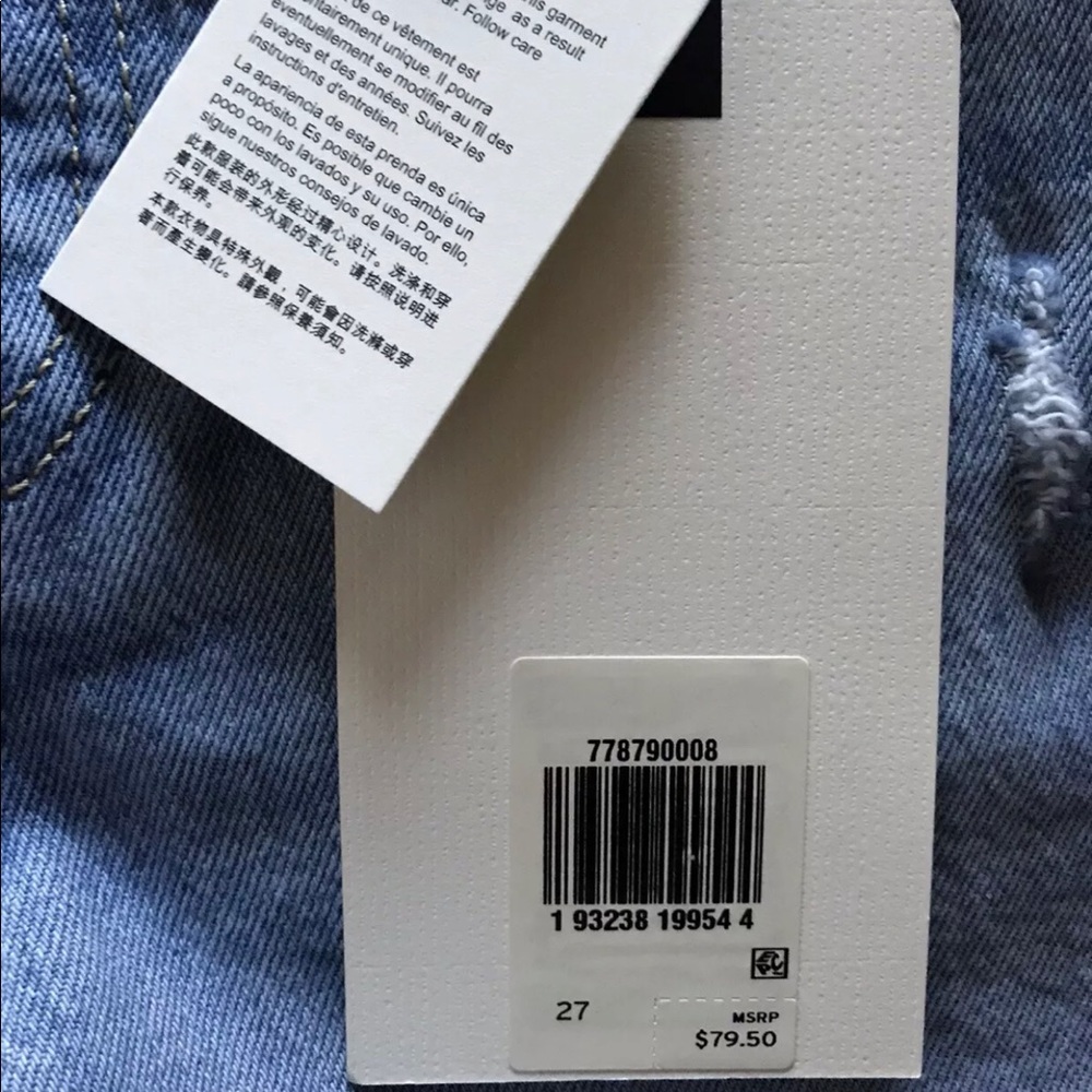 VHTF 29” High Waist Ripped Jean Shorts Button Fly - Picture 6 of 6